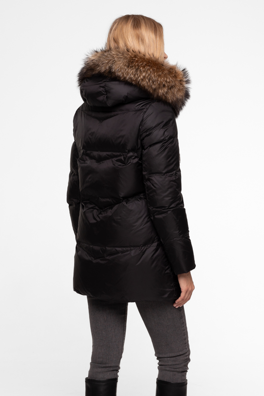 Czarna krótka kurtka z naturalnym wypełnieniem - 3