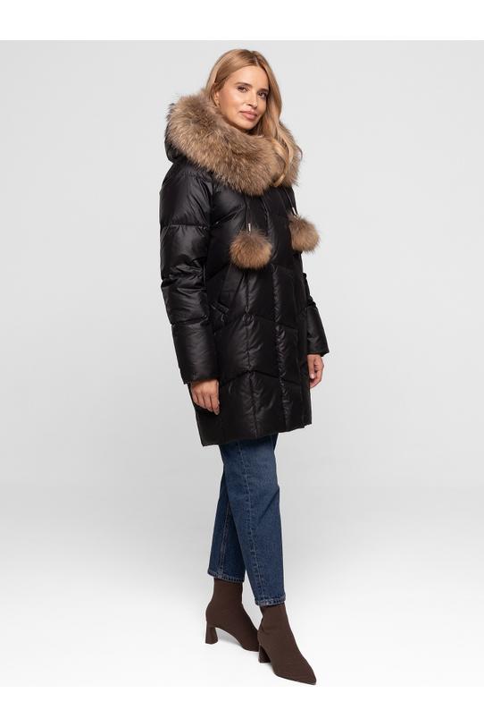 Wygodna zimowa kurtka w kolorze czarnym - 2