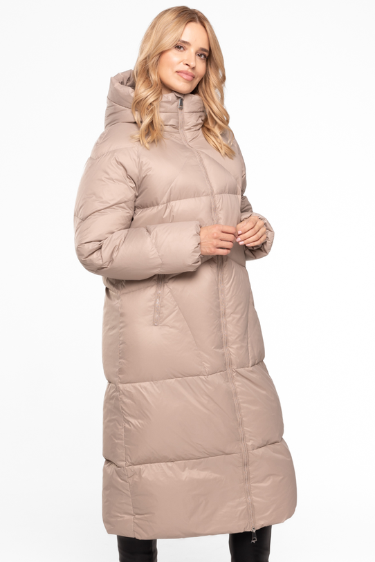 Ciepła beżowa kurtka z naturalnym wypełnieniem - 2