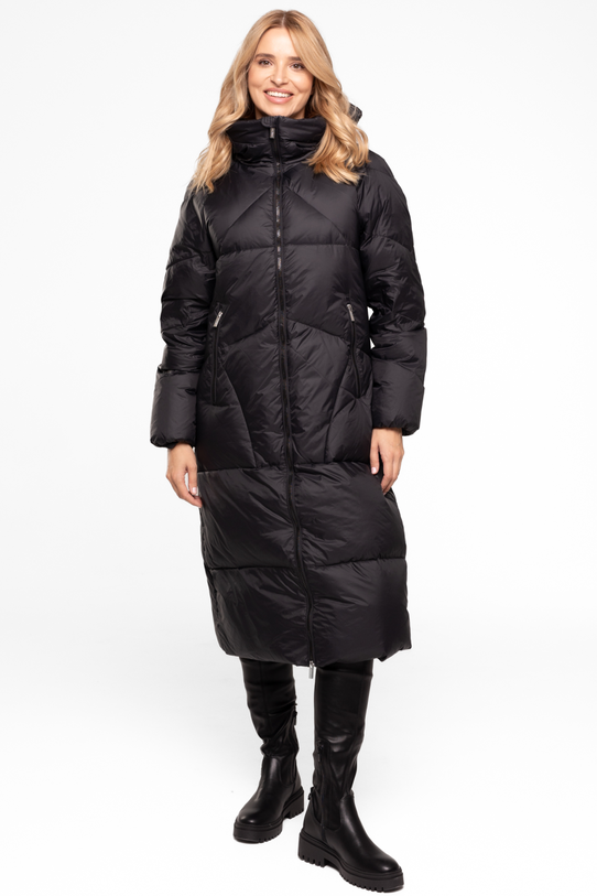 Wizualizacja Ciepła czarna kurtka z naturalnym wypełnieniem