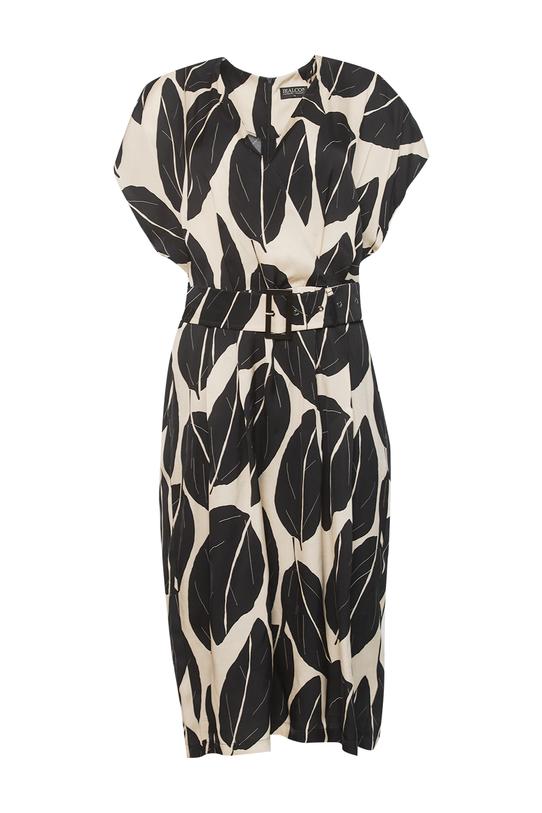 Lekka sukienka z paskiem z satyny wiskozowej - 1