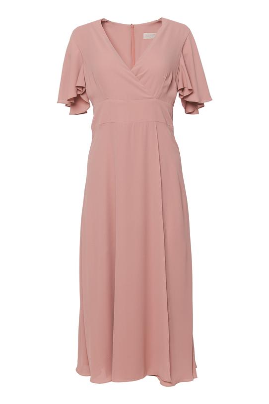 Lekka wizytowa sukienka w kolorze łososiowego różu - 1