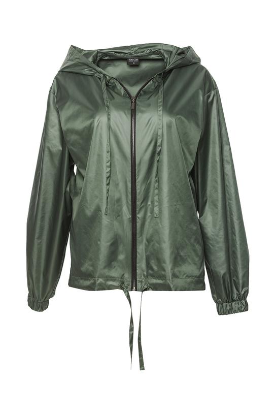 Lekka kurtka z kapturem w odcieniu zieleni z troczkami - 1