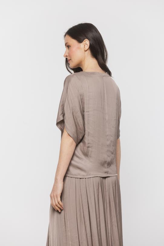 Lekka zwiewna bluzka w kolorze kremowego brązu - 3