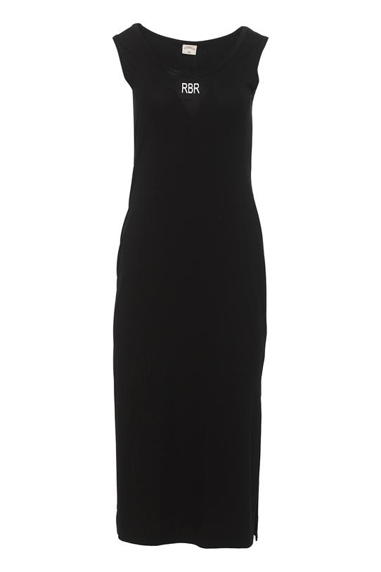 Letnia czarna sukienka z dzianiny wiskozowej - 1