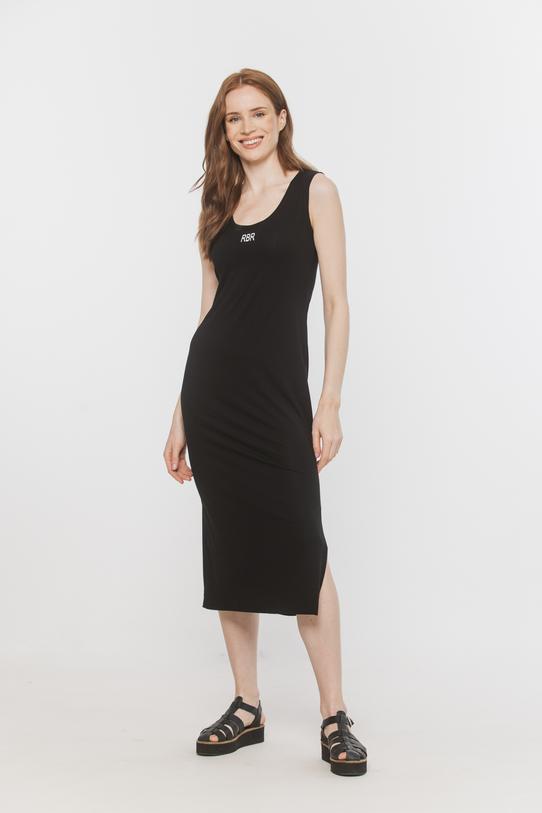Wizualizacja Letnia czarna sukienka z dzianiny wiskozowej