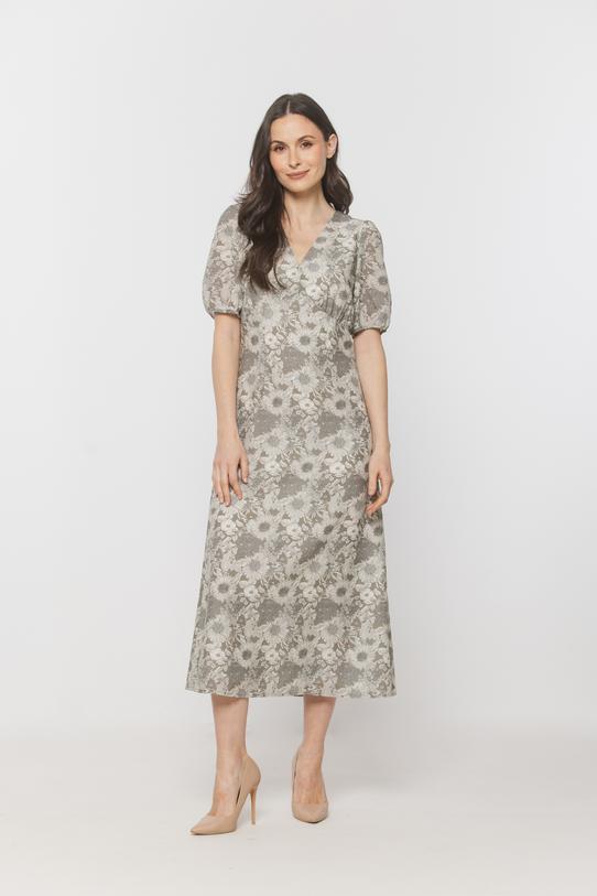 Wizualizacja Letnia sukienka z bufiastym krótkim rękawem