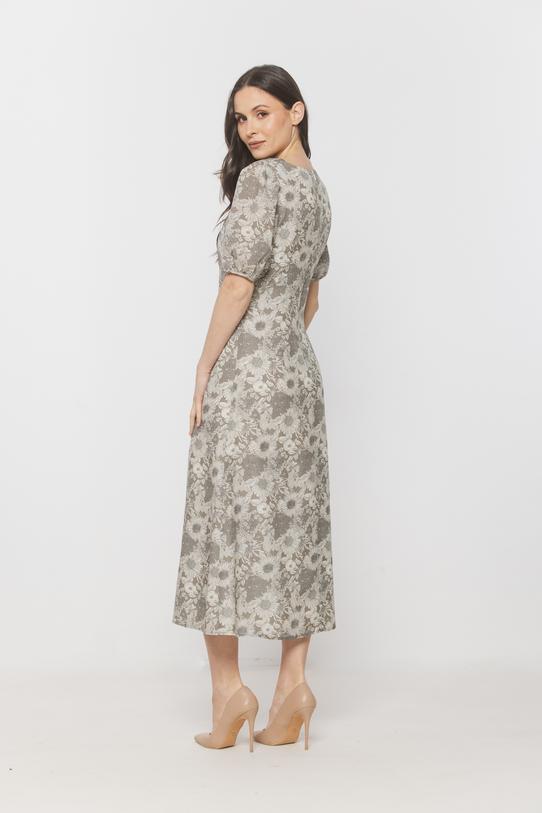 Letnia sukienka z bufiastym krótkim rękawem - 3