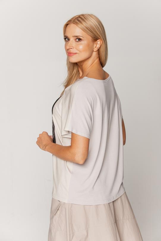 Luźna bluzka z cyfrowym nadrukiem - 5