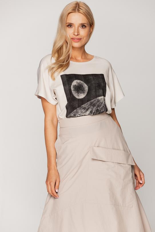 Luźna bluzka z cyfrowym nadrukiem - 2