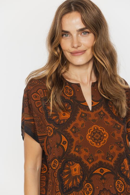 Luźna kimonowa bluzka z wzorzystej wiskozy - 5