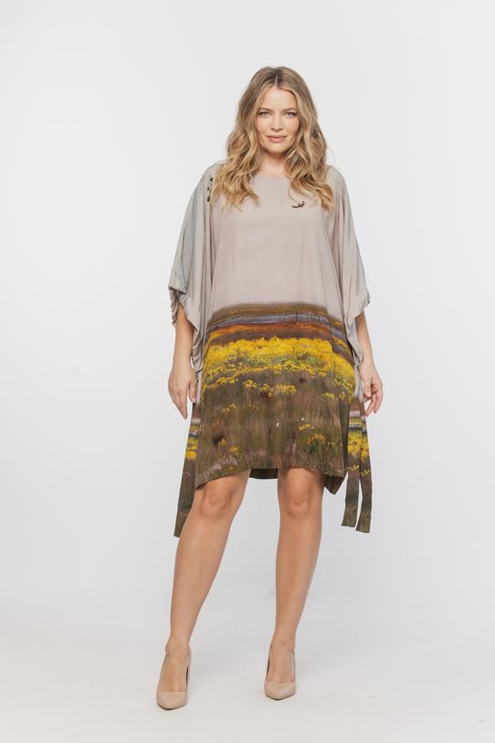 Wizualizacja Luźna oryginalna tunika z troczkami w rękawach