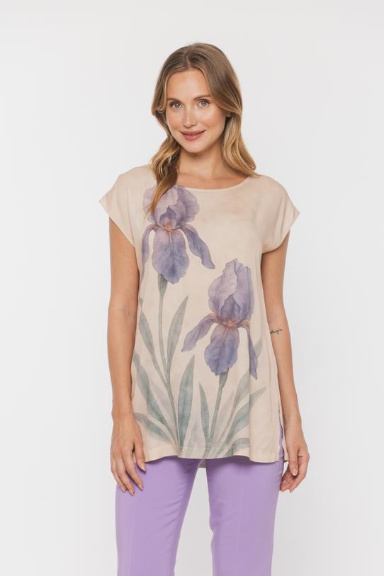 Loose viscose tunic in muted colors - 2