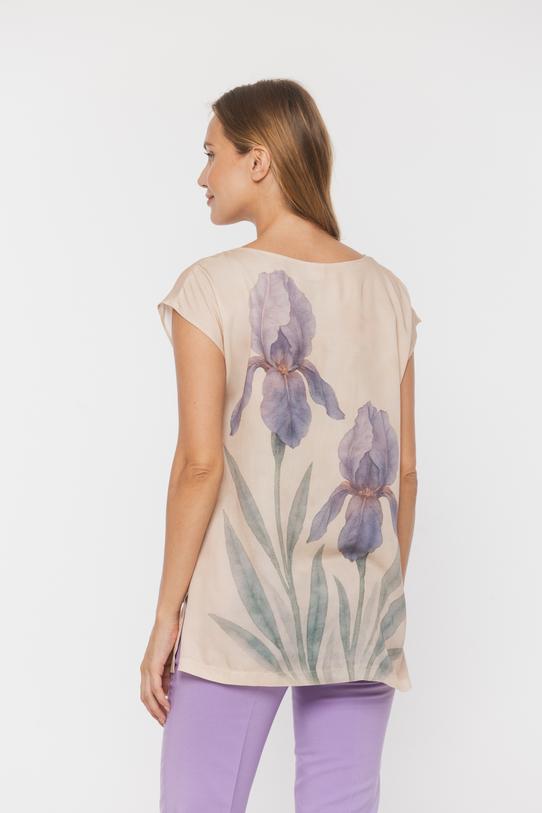 Loose viscose tunic in muted colors - 3