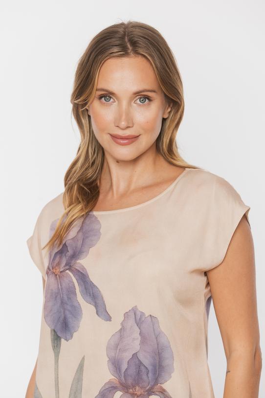 Loose viscose tunic in muted colors - 4