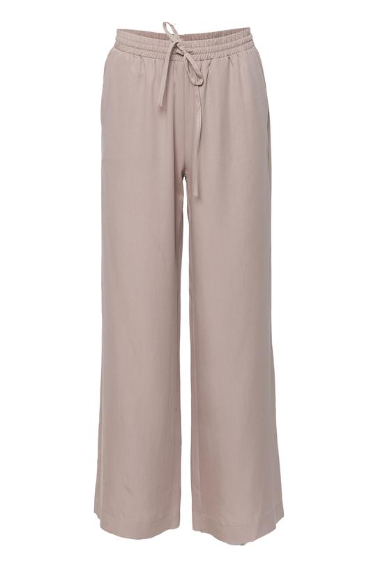 Luźne beżowe spodnie z tkaniny tencel - 1