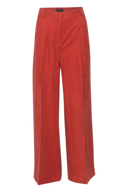 Luźne ceglaste spodnie z letniej wiskozy - 1