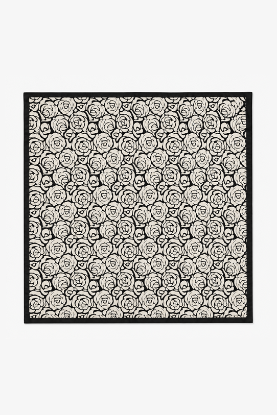 Soft silk scarf with a beige and black pattern - 2