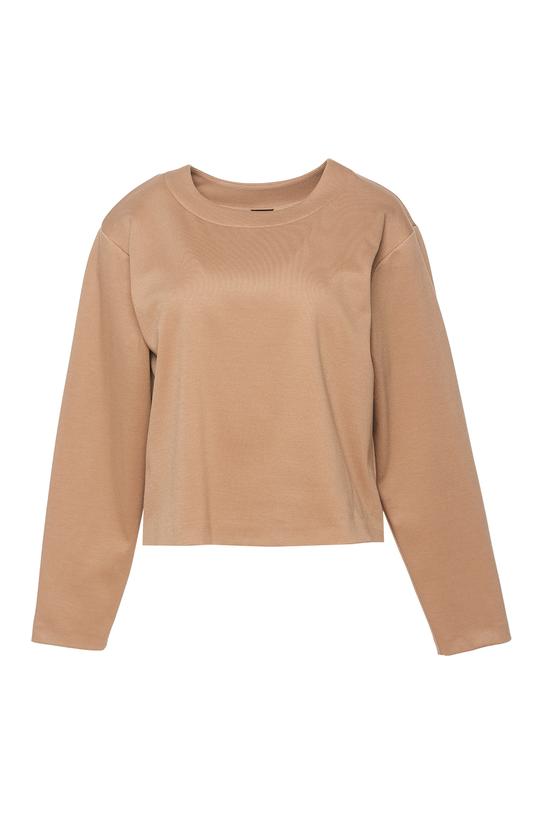 Mięsista bluzka o luźnym fasonie z dekoltem łódka - 1