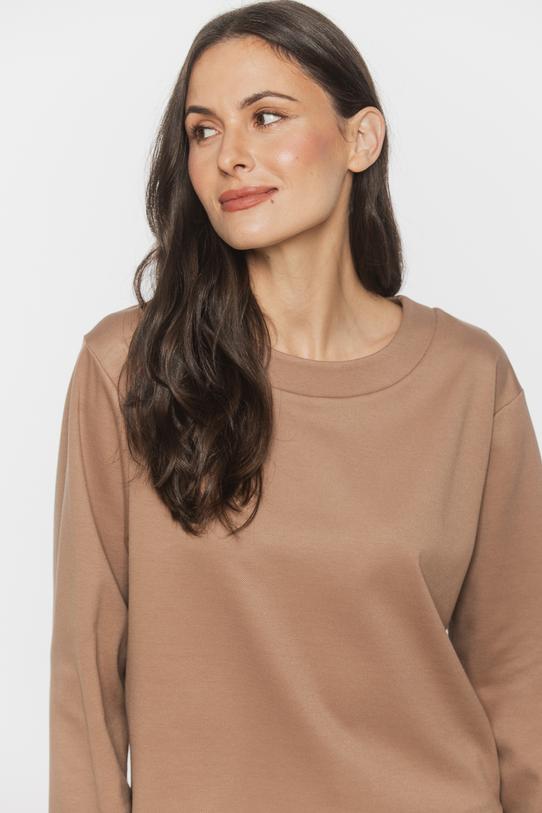 Mięsista bluzka o luźnym fasonie z dekoltem łódka - 4