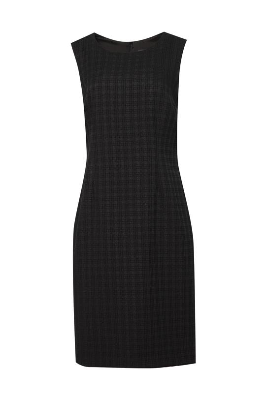Minimalistyczna czarna sukienką z wyrazistą fakturą tkaniny - 1