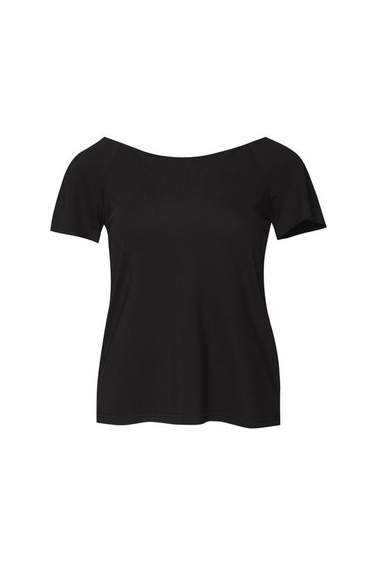 Minimalistyczna dopasowana  bluzka z czarnej dzianiny - 1