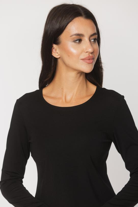 Minimalistyczna nowoczesna bluzka w odcieniu czerni - 4