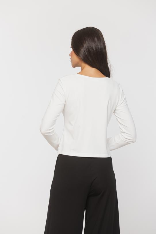 Minimalistyczna nowoczesna bluzka w odcieniu ecru - 3