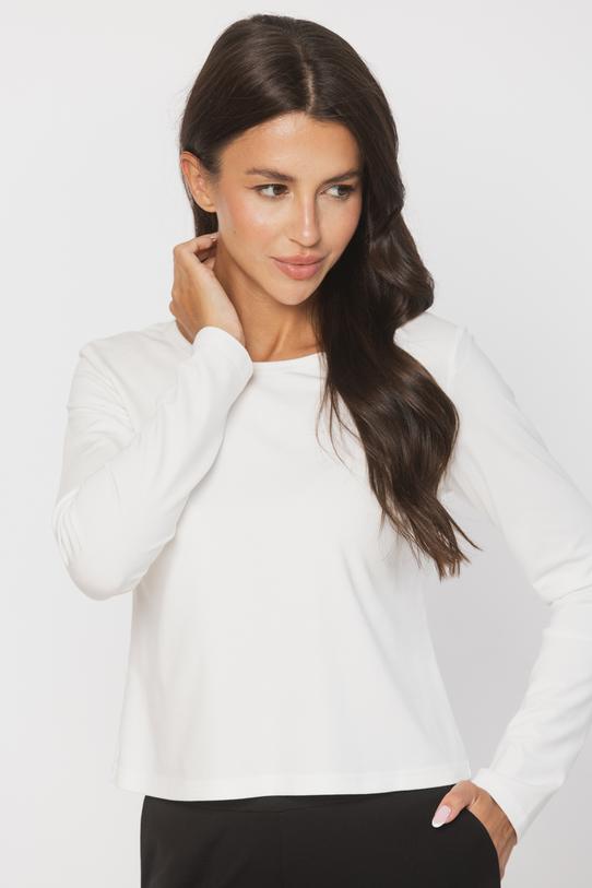 Minimalistyczna nowoczesna bluzka w odcieniu ecru - 4