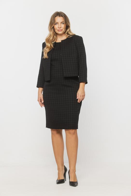 Wizualizacja Minimalistyczny czarny żakiet z wyrazistą fakturą tkaniny