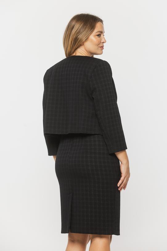 Minimalistyczny czarny żakiet z wyrazistą fakturą tkaniny - 3