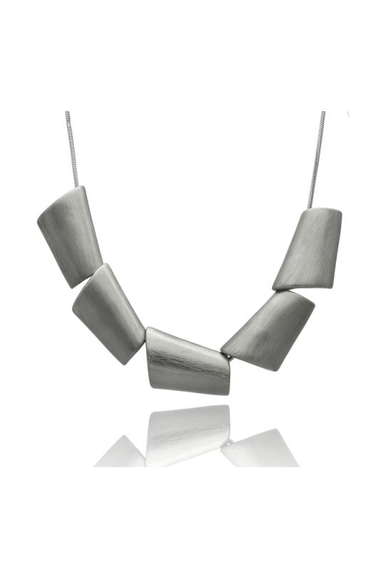 Wizualizacja Designerski szczotkowany naszyjnik w kolorze ciemnego srebra