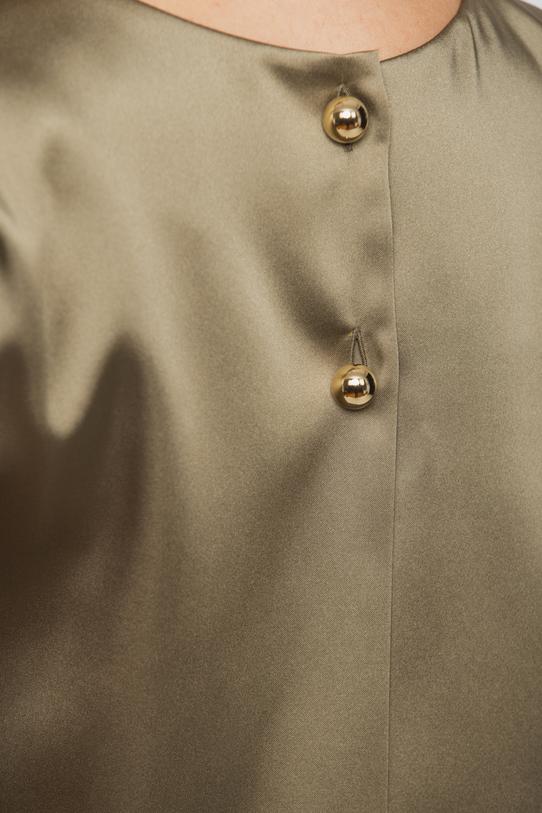 Satynowa bluzka z dekoracyjnym zapięciem z tyłu - 4