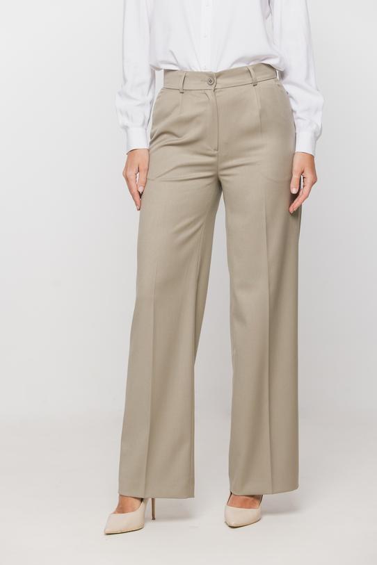 Oliwkowe spodnie z szeroką nogawką - 2