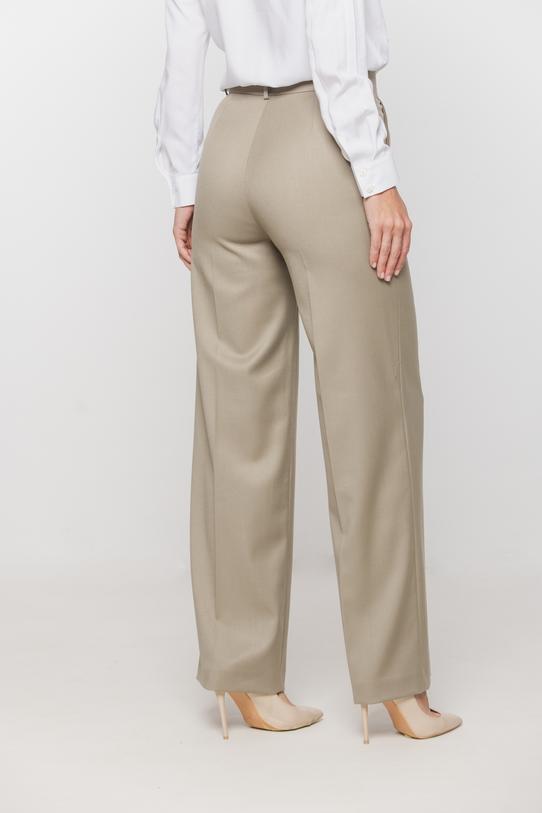 Oliwkowe spodnie z szeroką nogawką - 3