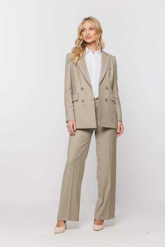 Wizualizacja Oliwkowe spodnie z szeroką nogawką