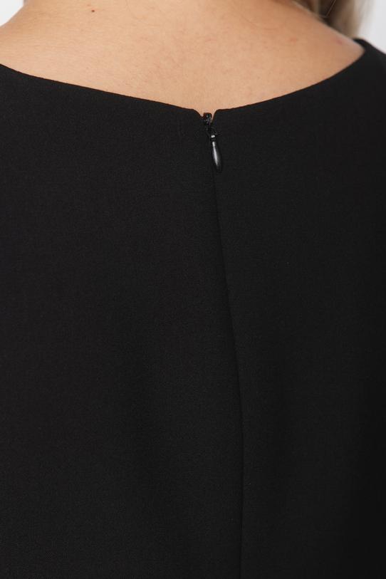 Ołówkowa czarna sukienka z krótkim rękawem i podszewką - 5