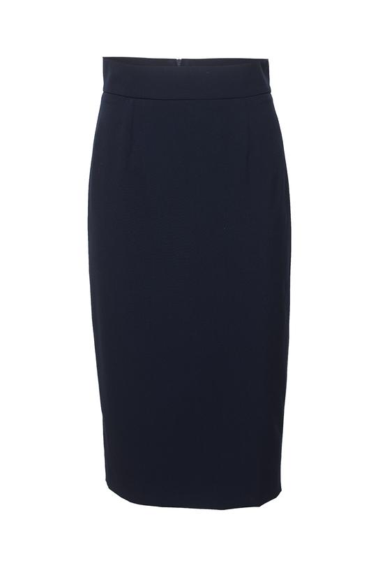 Ołówkowa granatowa spódnica za kolano - 1