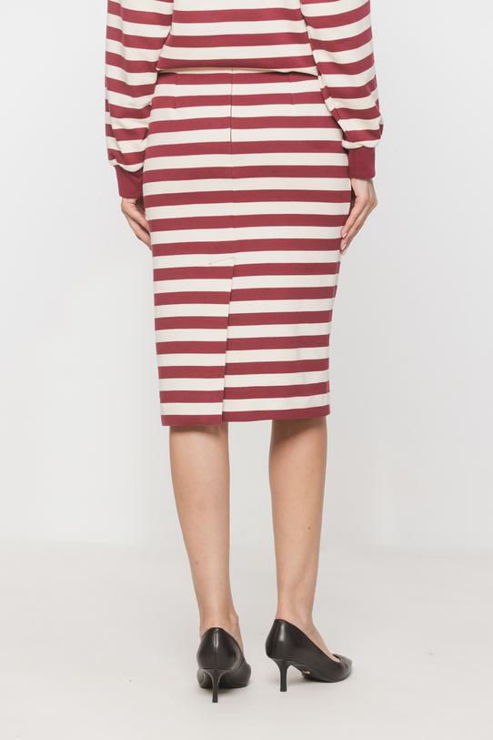 Ołówkowa spódnica w paski z dzianiny bawełnianej - 4