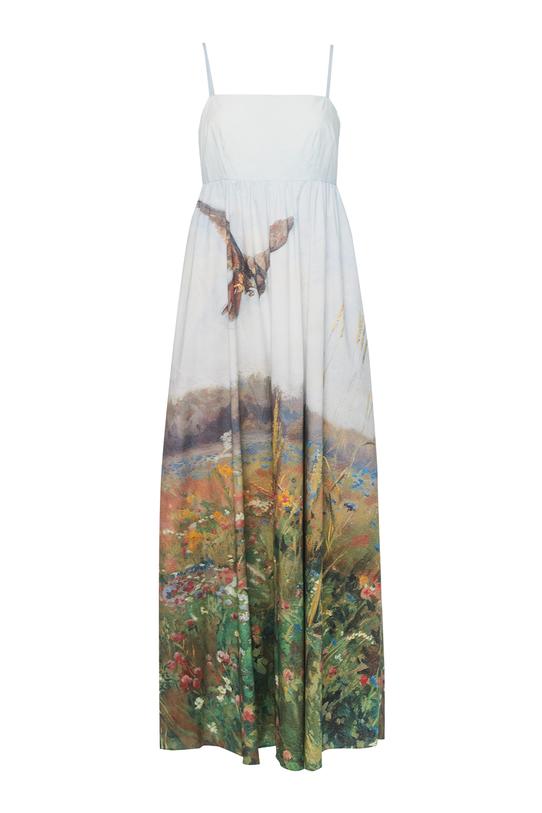 Original maxi dress made of cotton fabric - 1