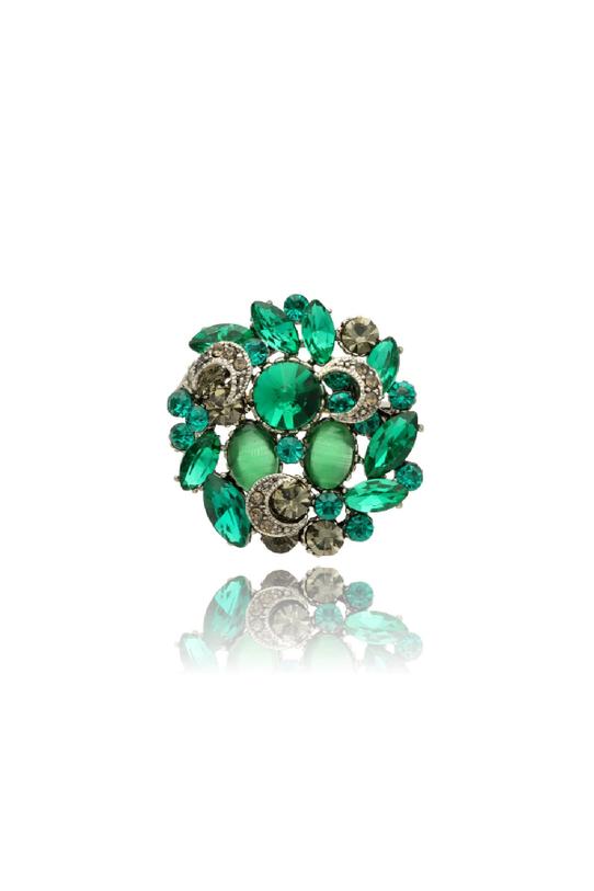 Wizualizacja Ozdobna broszka w zielonej tonacji