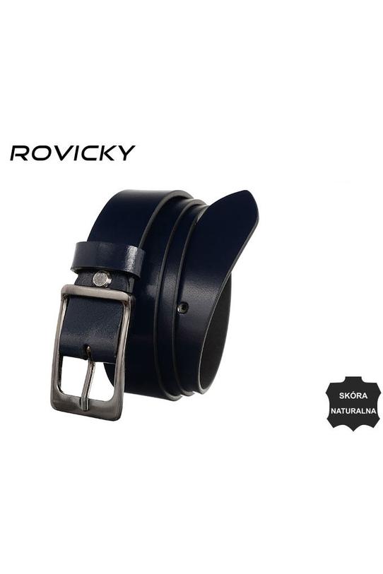 Granatowy klasyczny pasek ze skóry naturalnej