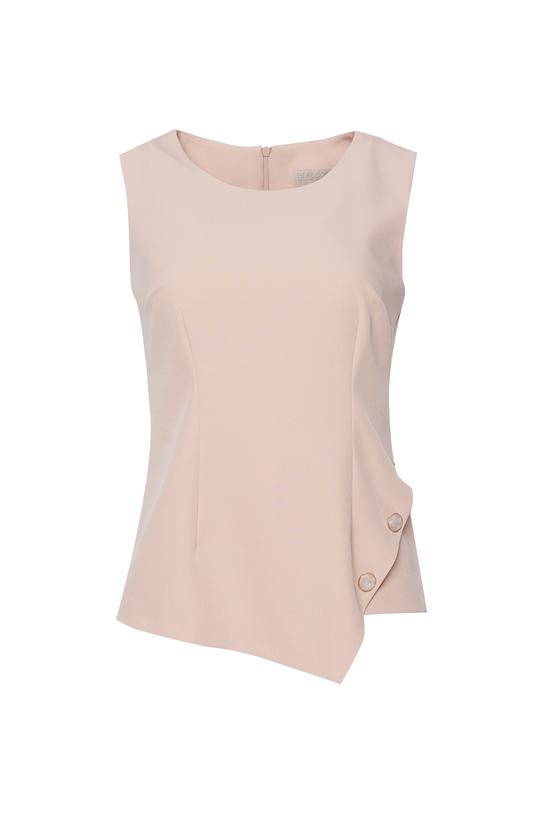 Pastelowa asymetryczna bluzka z ozdobnymi guzikami - 1