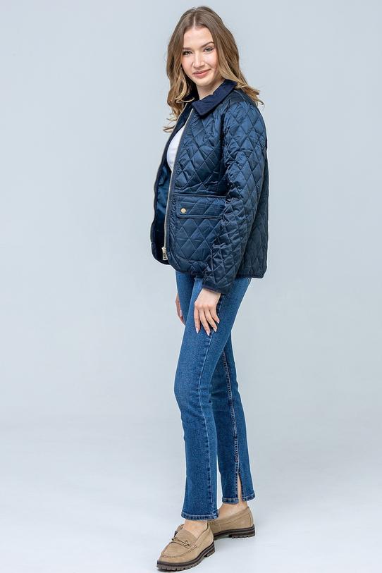 Pikowana przejściowa kurtka w kolorze ciemnego granatu - 2