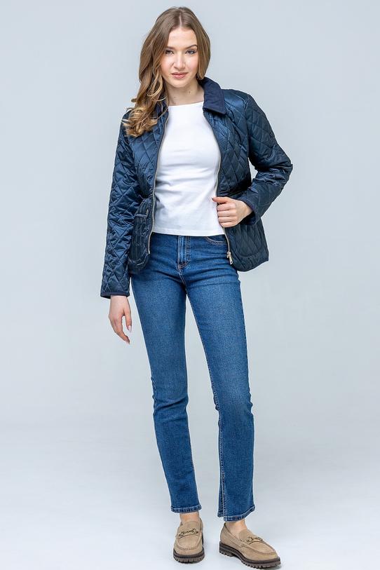 Pikowana przejściowa kurtka w kolorze ciemnego granatu - 1