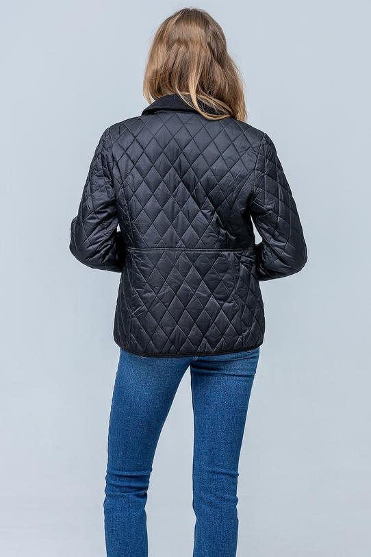Pikowana przejściowa kurtka w kolorze czarnym - 4