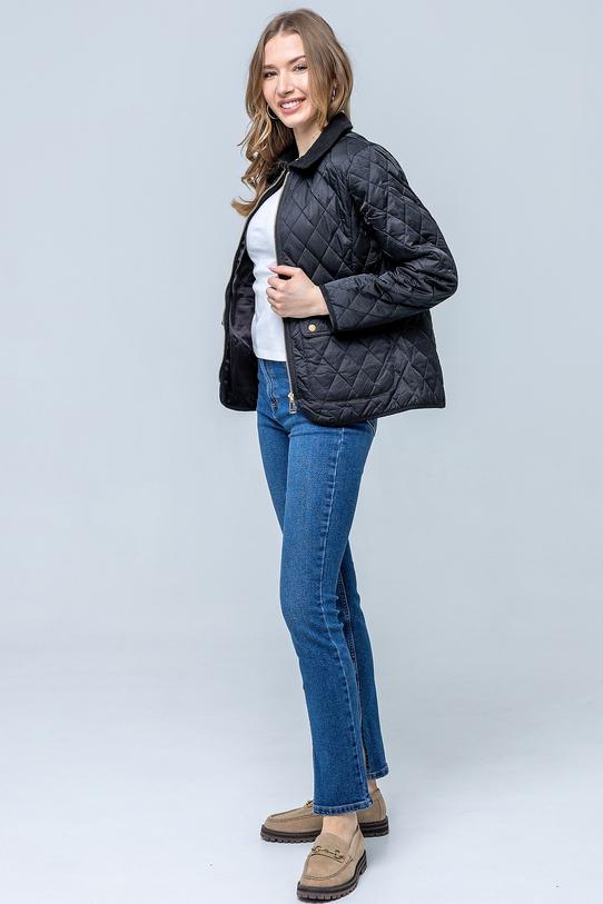 Pikowana przejściowa kurtka w kolorze czarnym - 1