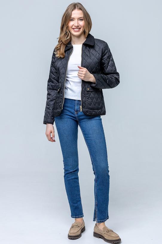 Pikowana przejściowa kurtka w kolorze czarnym - 2