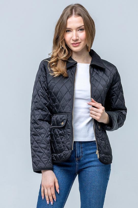 Pikowana przejściowa kurtka w kolorze czarnym - 3