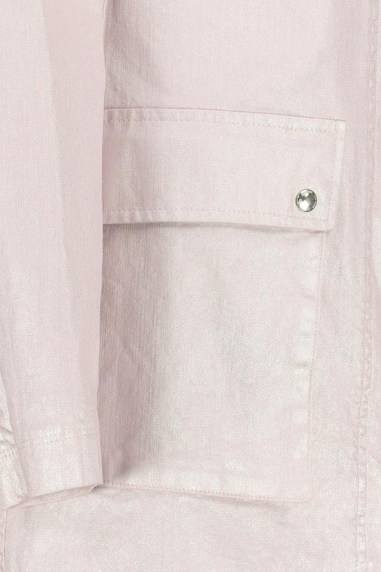 Jasno różowy płaszczyk z połyskującej tkaniny - 5